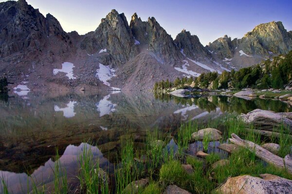 Mountain landscape by the lake landscape