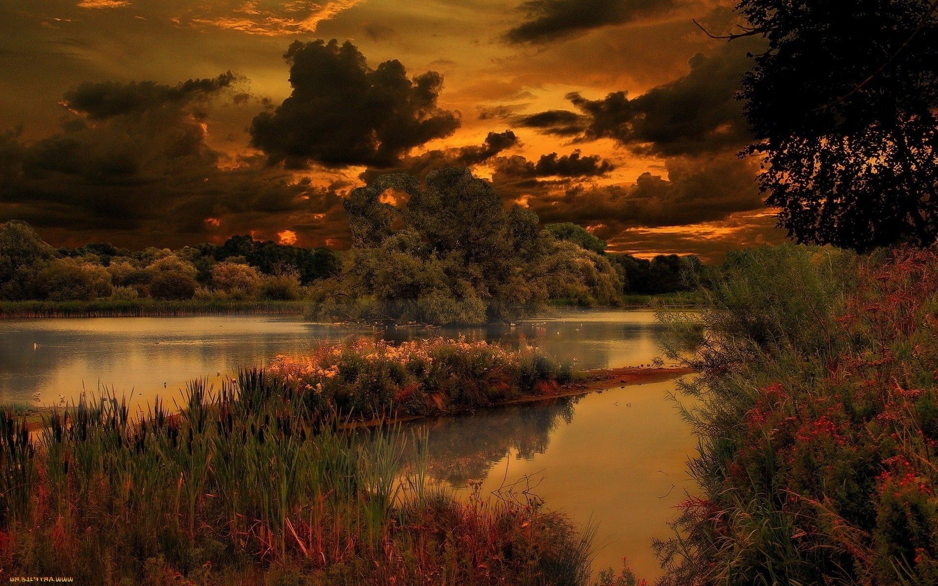 sonnenuntergang und dämmerung sonnenuntergang reflexion wasser see dämmerung landschaft baum fluss abend natur im freien dämmerung himmel herbst