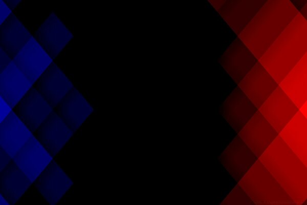 Geometric abstraction in red and blue