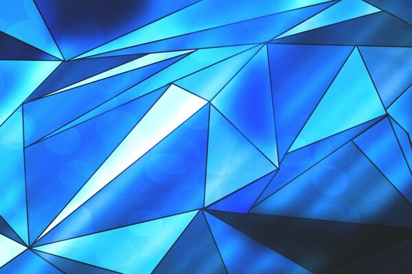 蓝色三角形几何抽象