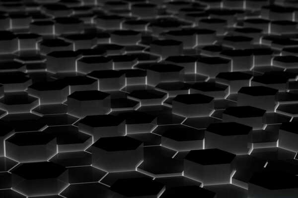 Abstract polygons in black