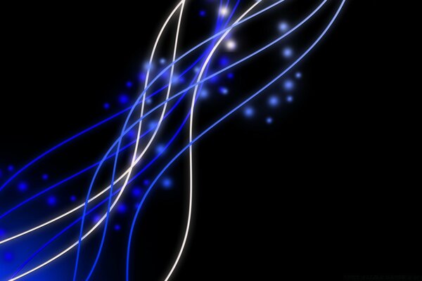 Curved glowing colored lines on a black background