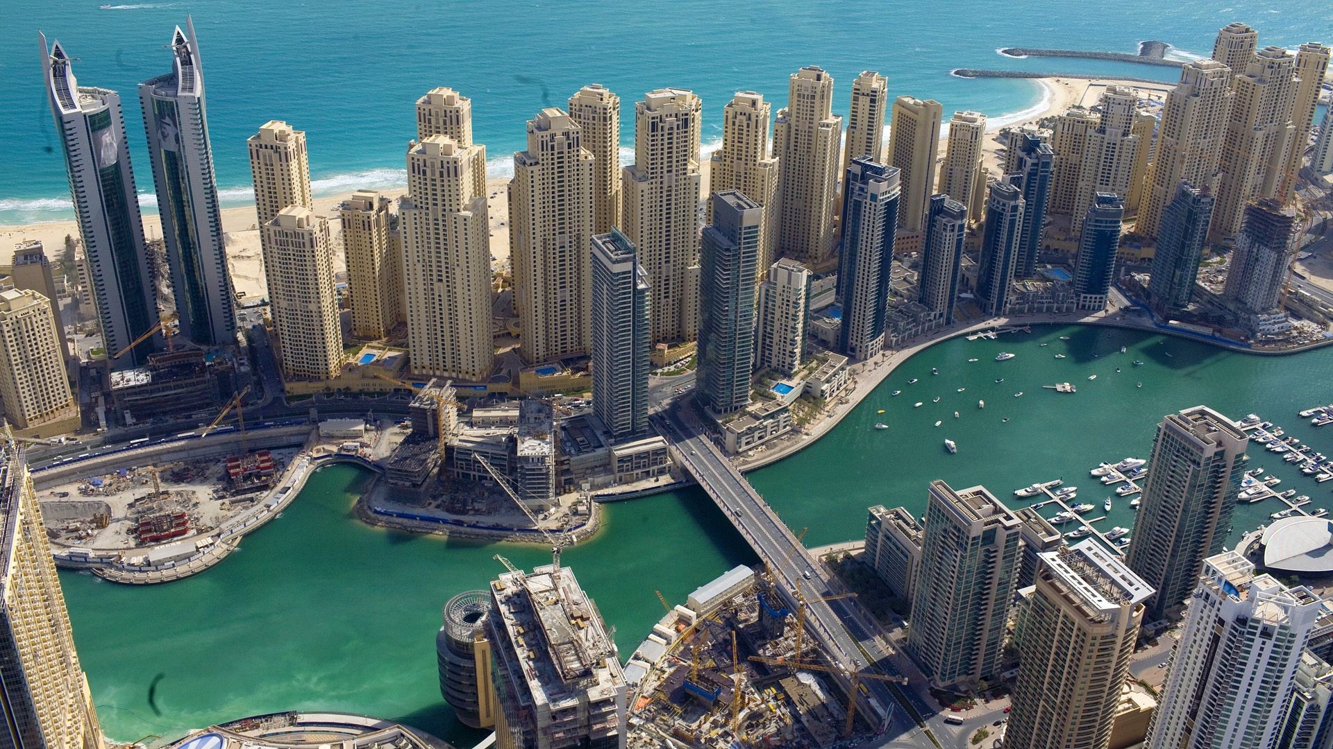 Dubai uae UAE Dubai coast sea skyscrapers buildings - Android wallpapers