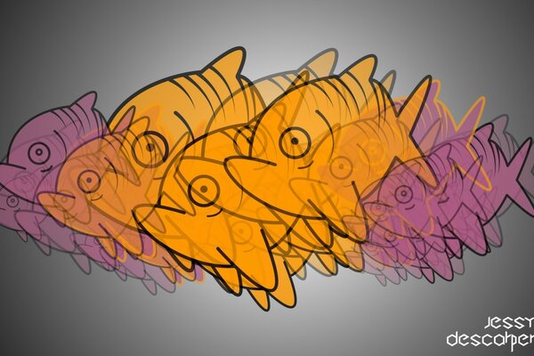 Abstract illustration of fish