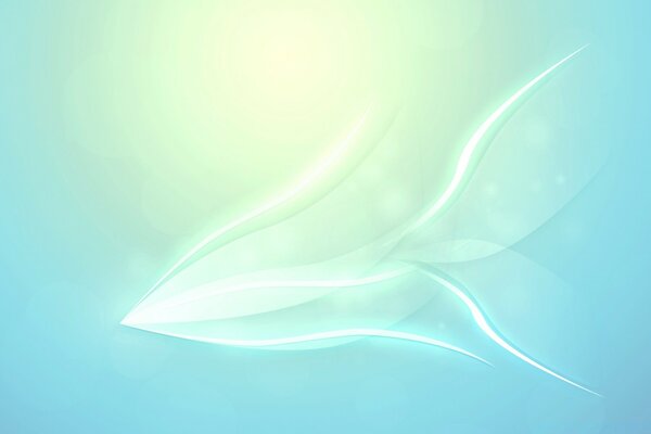 Abstract fish made of glowing lines on a light background