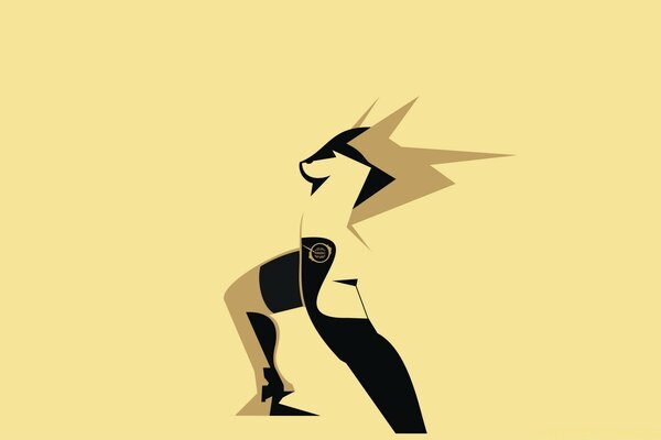 Sporty silhouette of an electronic robot