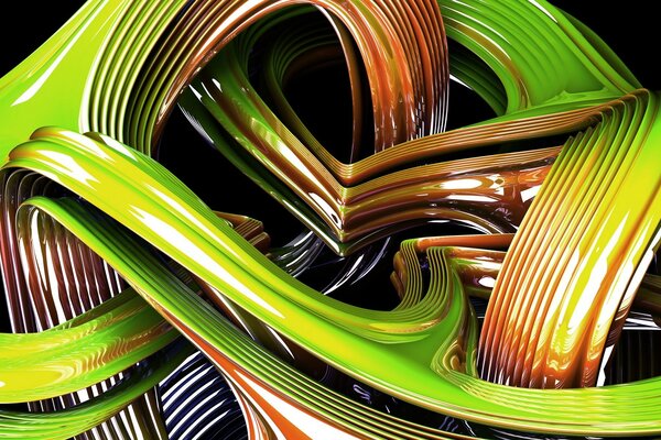 Abstract lines in green tones