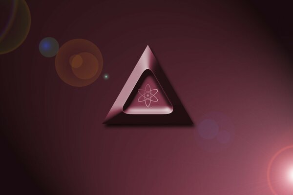 Abstraction of a triangle on a burgundy background