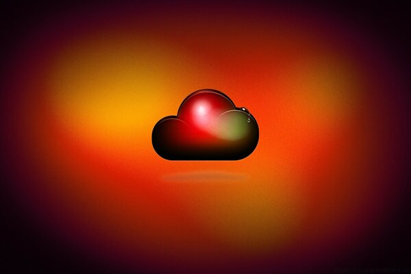 Computer graphics of a red cloud with water drops