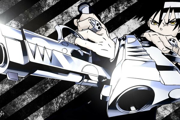 Personagem de anime com duas armas