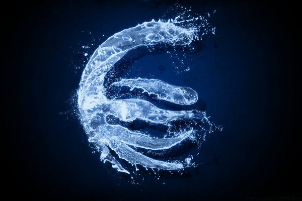 Water symbol on a black background