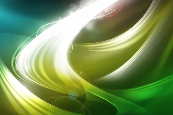 Smears of bright colors on a green background