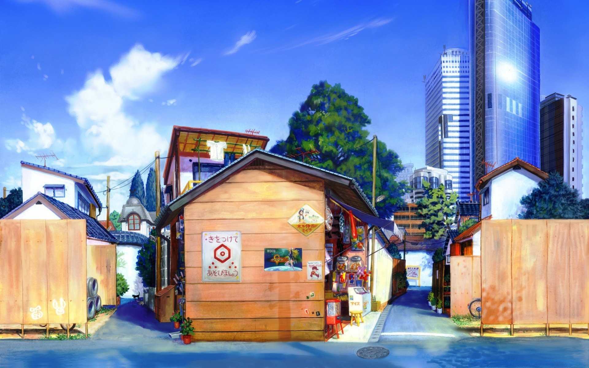 anime architecture travel street outdoors city building tourism house town horizontal road hotel sky