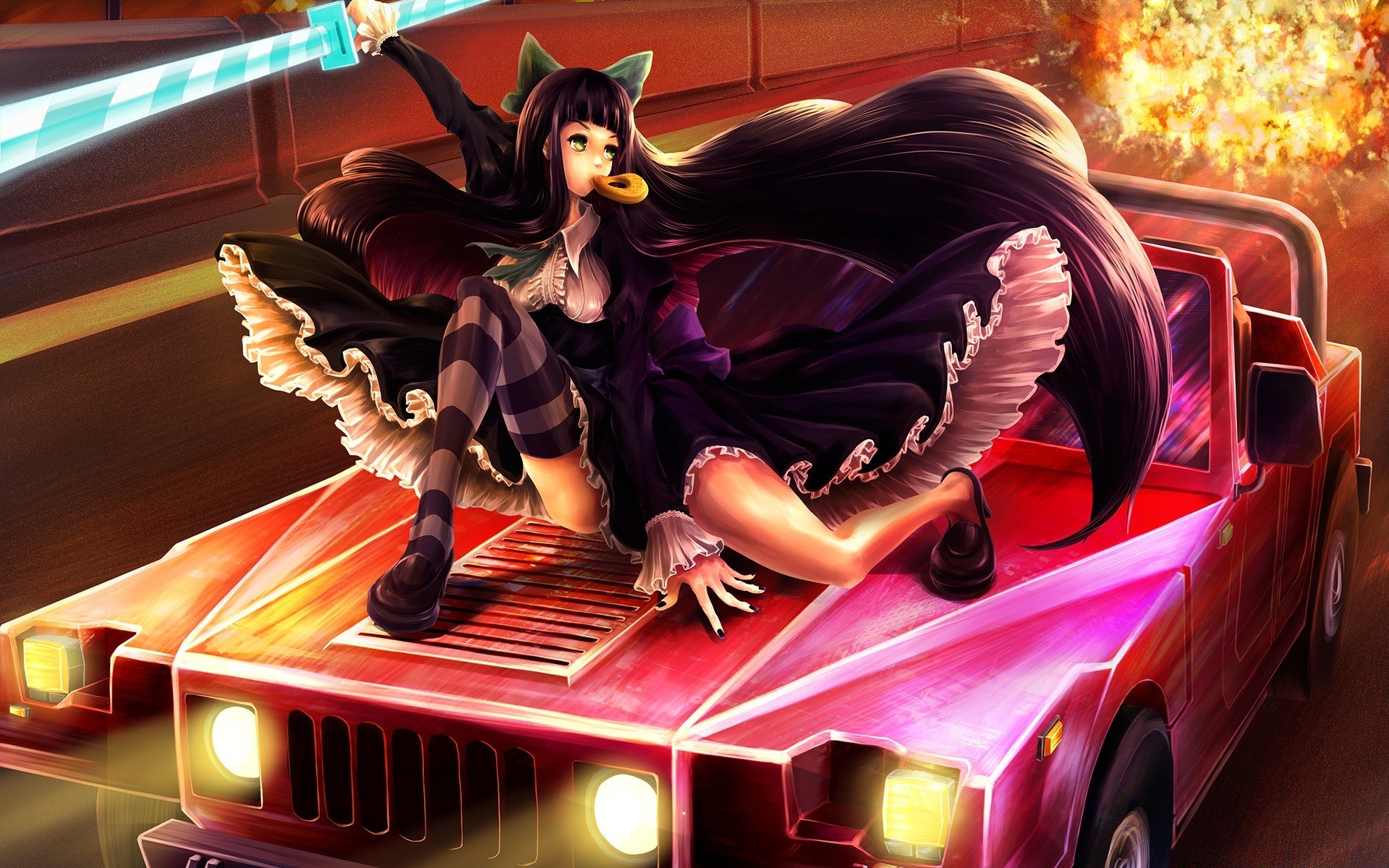 anime car light vehicle transportation system