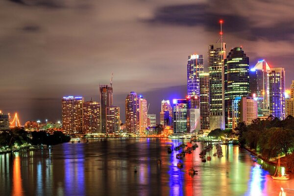 Beautiful view of the city center from afar