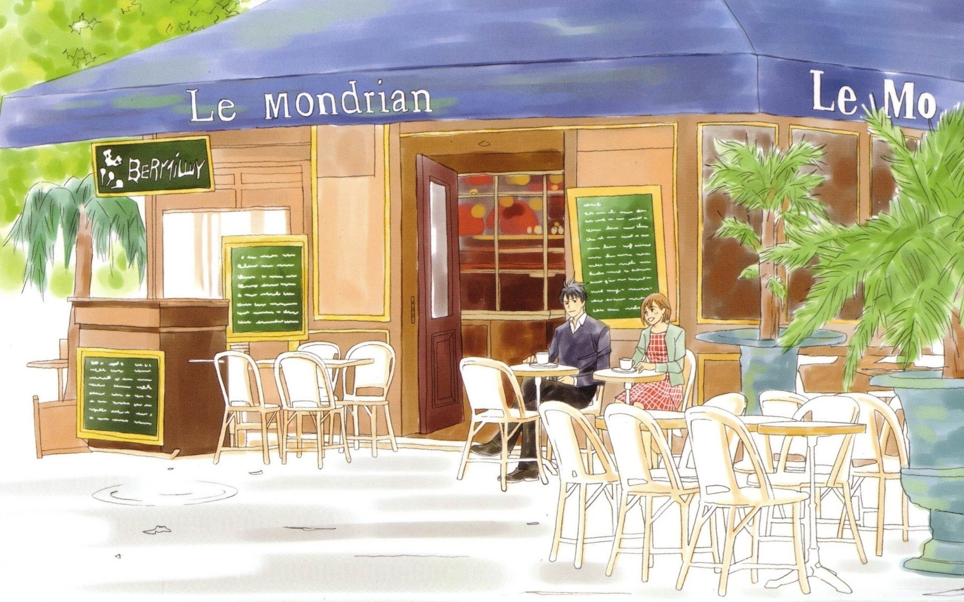 anime tabelle stuhl restaurant drinnen fenster möbel café luxus patio / veranda ort hotel im freien reisen bar esszimmer