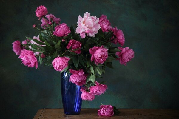 Portraitaufnahmen von Blumen in einer Vase