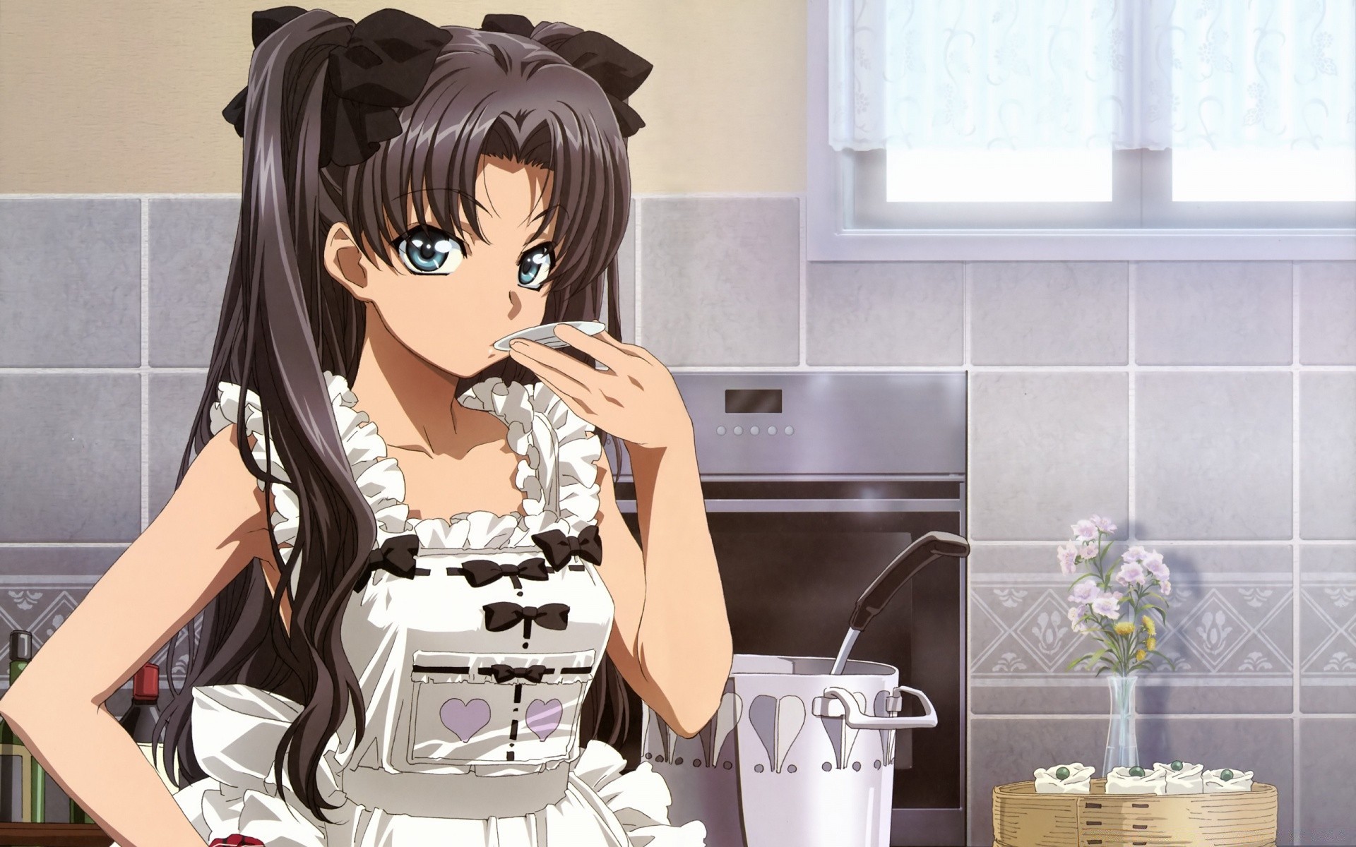 anime coffee indoors woman sit tea luxury