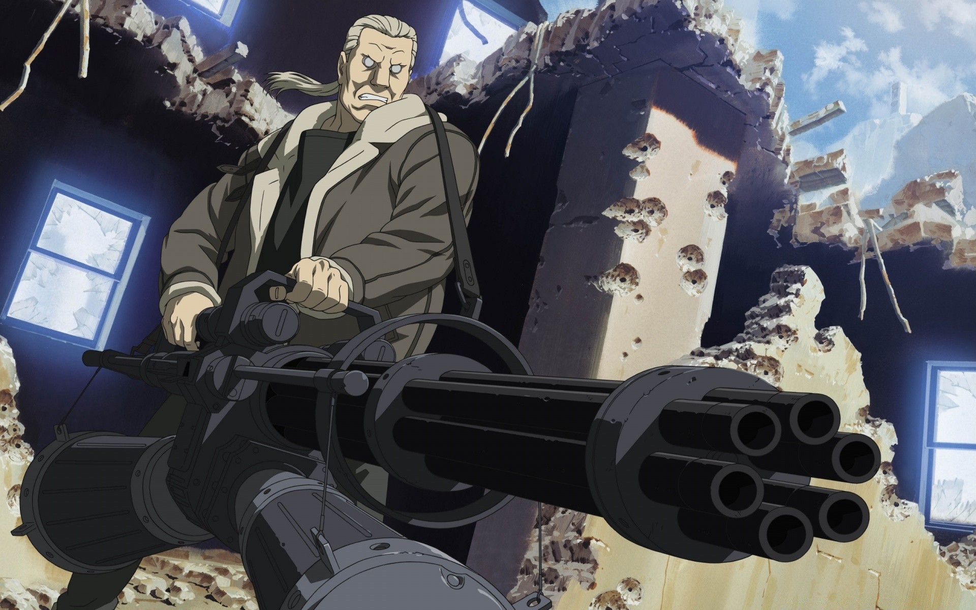 anime militar carro homem