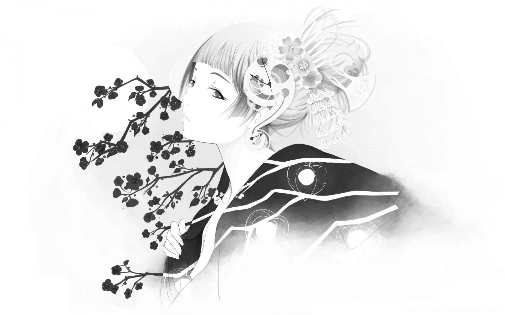 anime illustration kunst desktop design mädchen silhouette vektor frau abstrakt