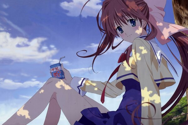 Anime. Chica al aire libre