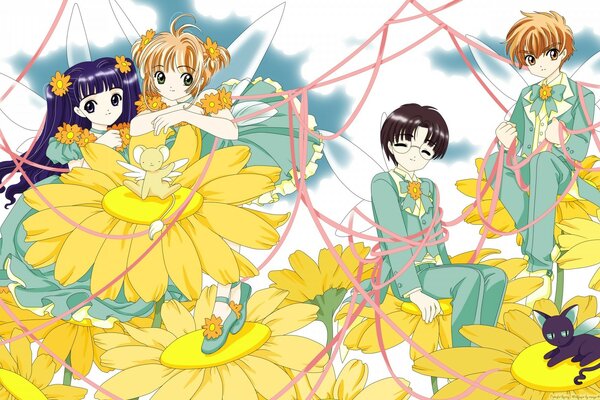 Anime. Illustration. Flower Fairies