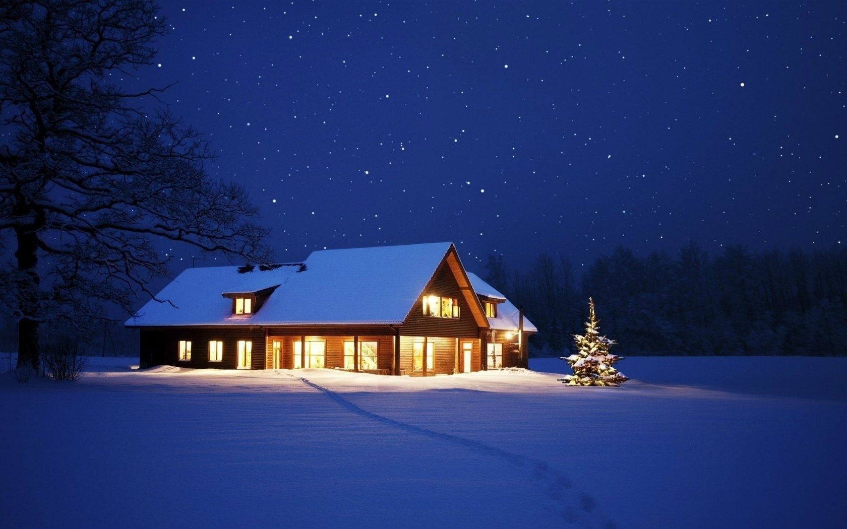 new year snow winter moon house bungalow home tree christmas cold sky frosty ice outdoors light hut daylight wood evening building