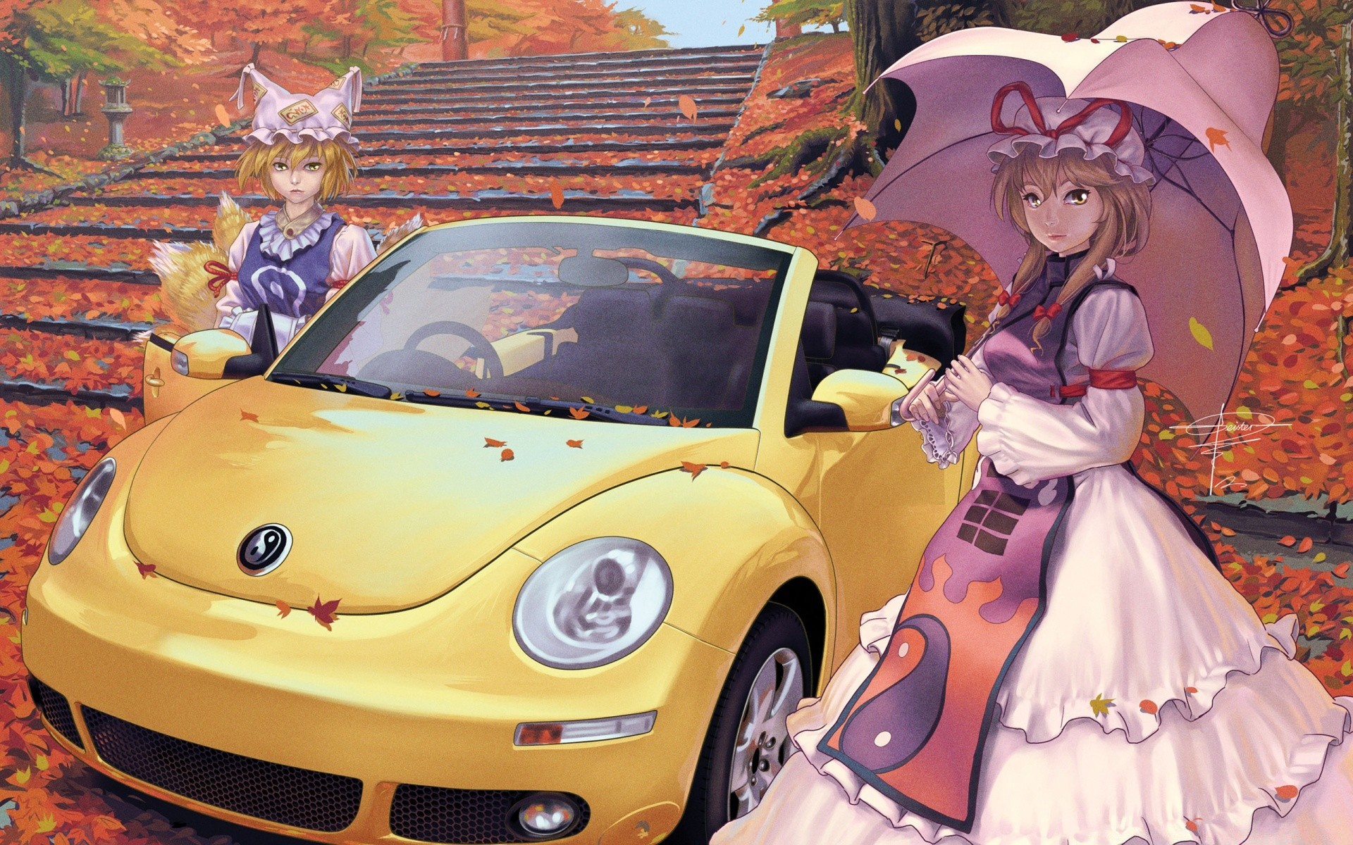 anime mulher sozinho carro vestir carro filme ao ar livre diversão retro adulto