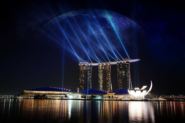 Amazing illumination in the night city