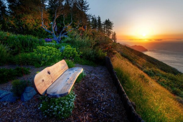 Sonnenuntergang Landschaft am Meer