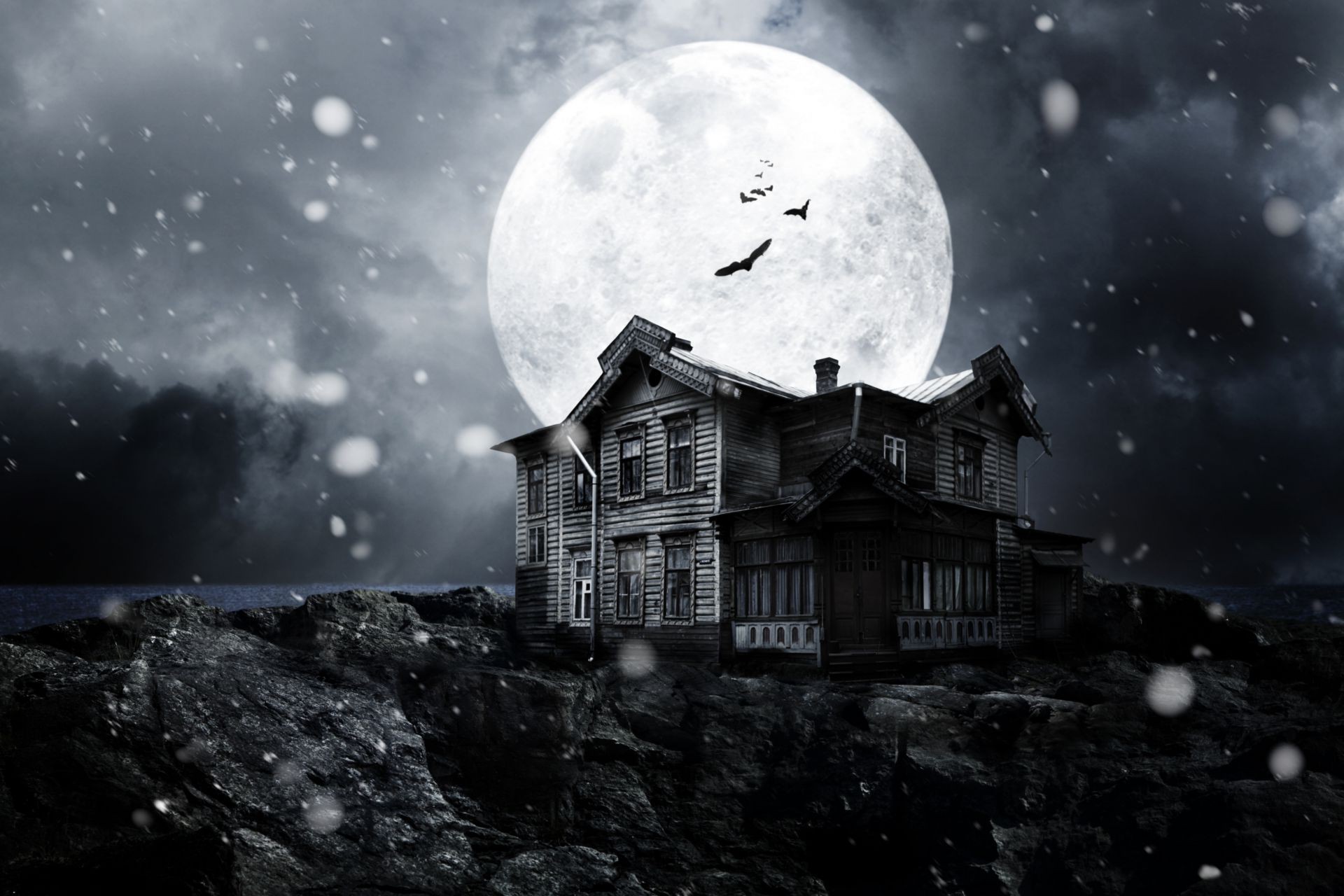 houses and cottages moon astronomy snow winter sky light exploration planet space travel landscape ball-shaped