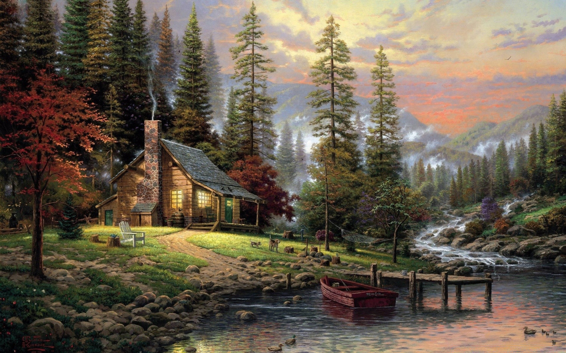 drawings wood lake nature mountain water tree landscape fall outdoors travel scenic snow house park reflection