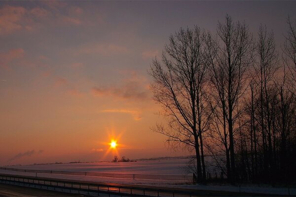 Sole e tramonto serale