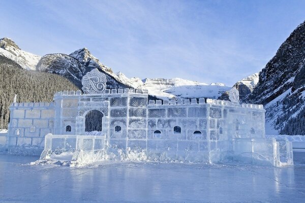 A castle made of ice. Landscape. Ice