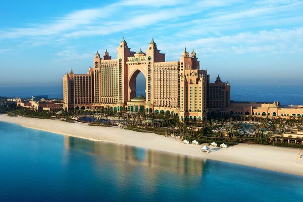 Beautiful oriental building by the sea