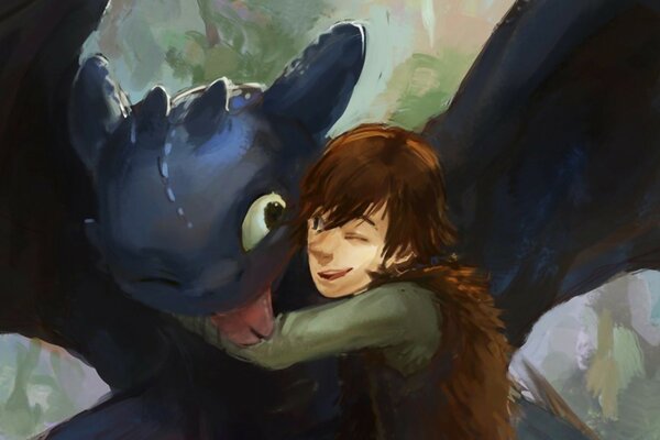 Dragon toothless with his master