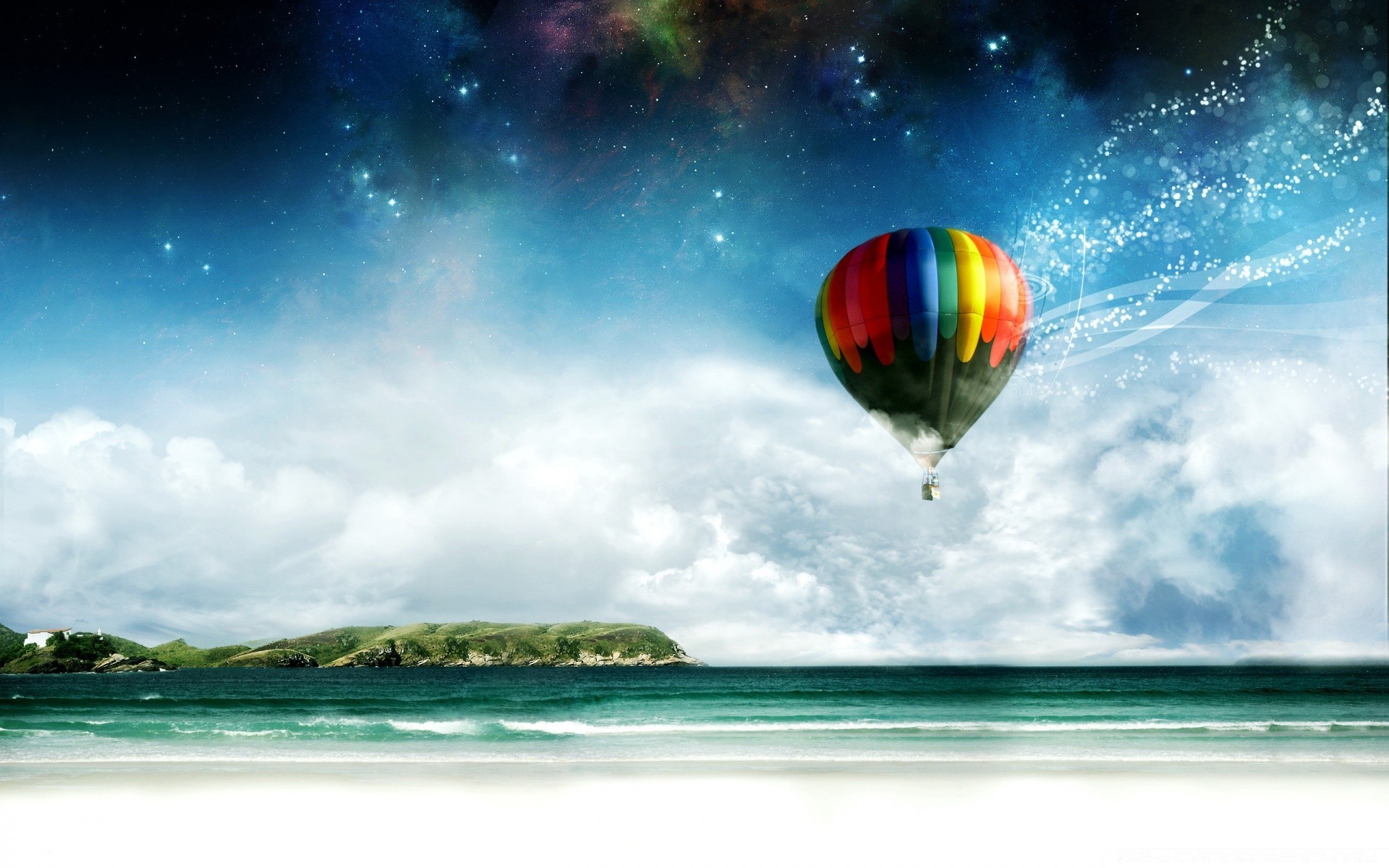 creative sky travel nature outdoors water ocean moon sun vacation beach landscape summer sea seashore space