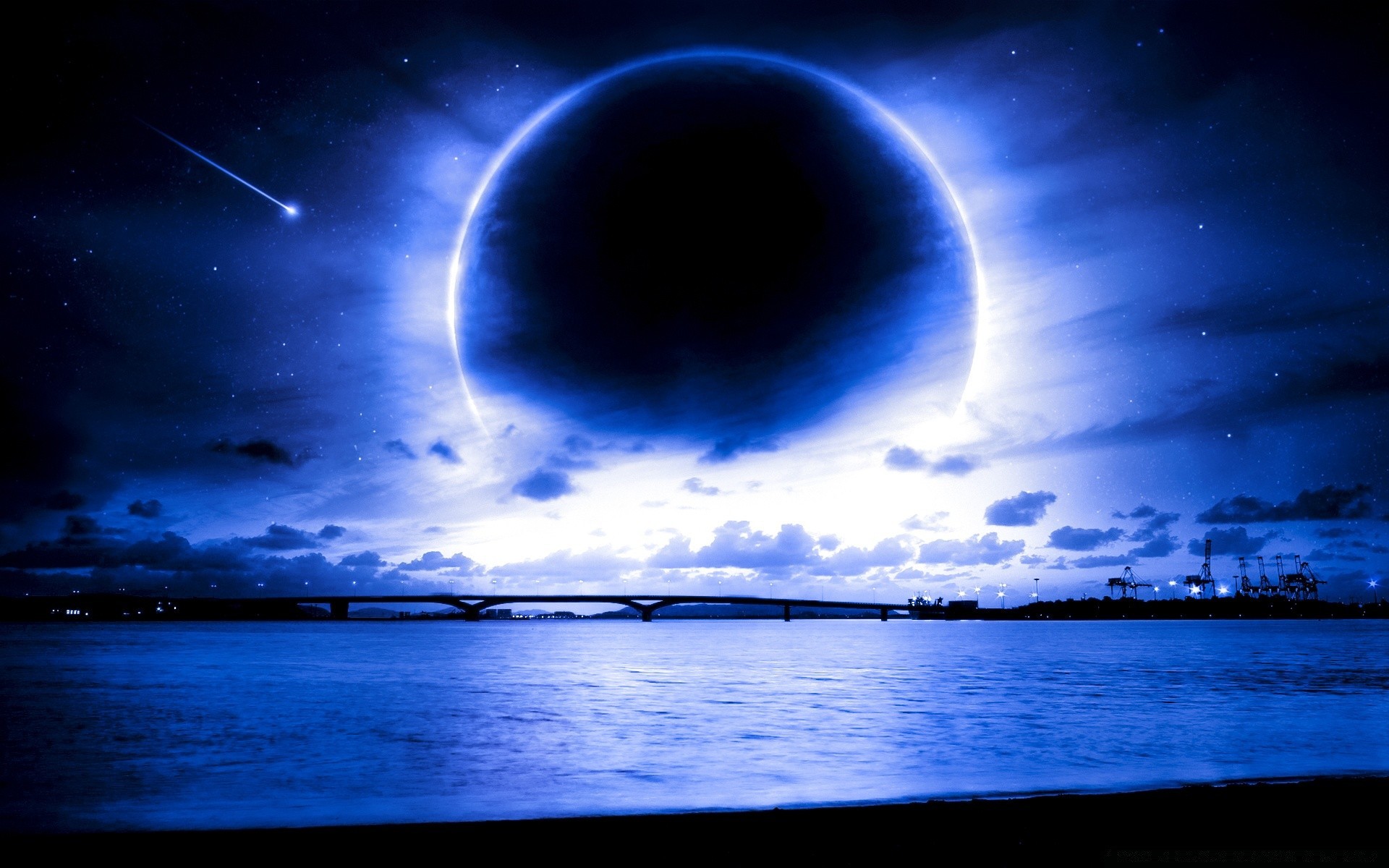 creative moon sun sea sky ocean astronomy dark space dawn water light sunset evening nature planet horizon dusk reflection desktop