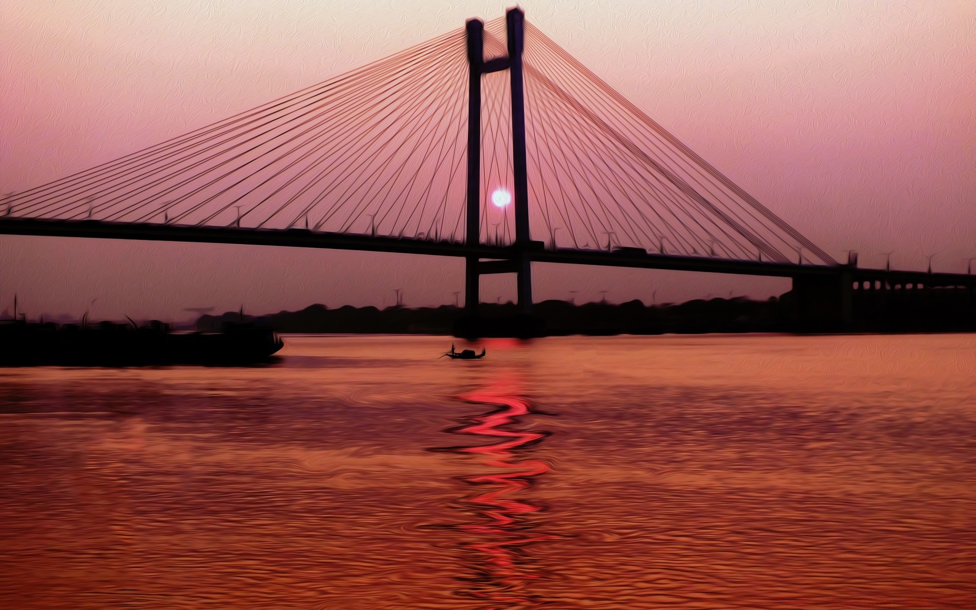 dessins pont eau coucher de soleil océan mer soir aube système de transport plage voyage lumière ciel réflexion paysage baie crépuscule architecture rivière pont suspendu