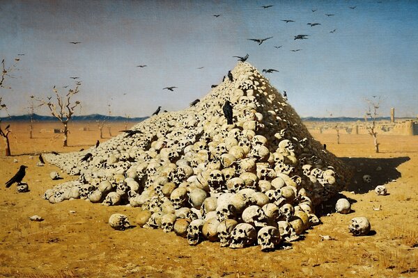 Pintura de Vasily Vereshchagin apoteose da guerra 