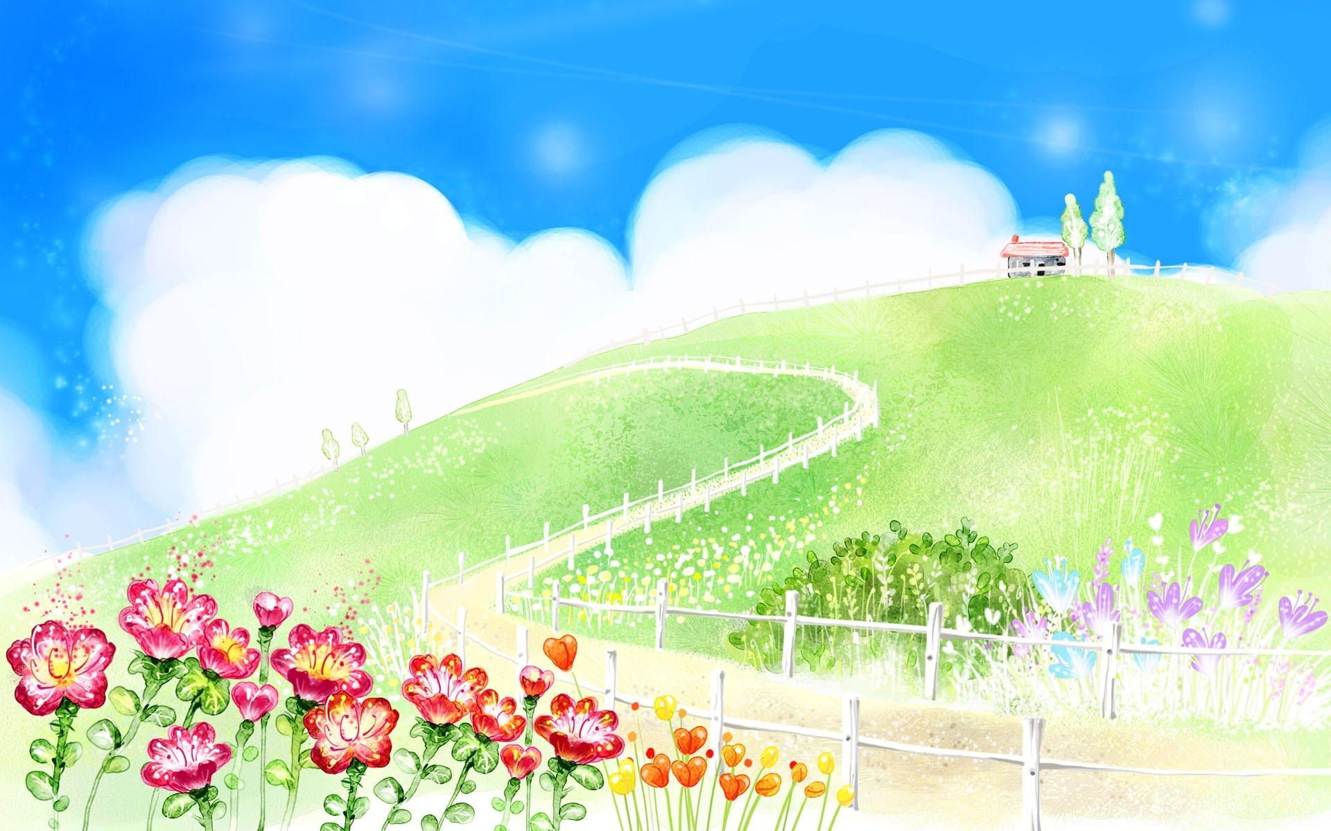 drawings grass summer sky nature field sun rural landscape outdoors flower fair weather countryside hayfield flora