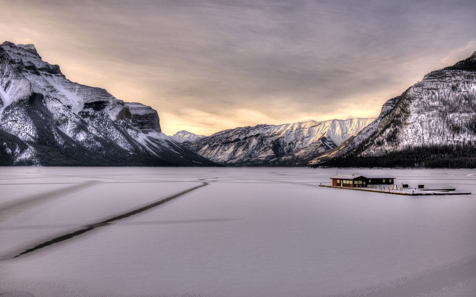 winter snow mountain landscape scenic ice travel water sky lake glacier sunset