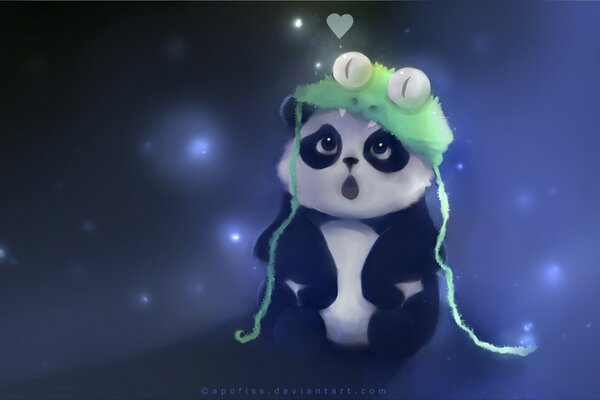 Cute panda funny illustration