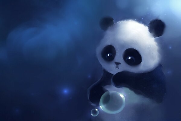 太空黑暗星系中的幻想熊猫