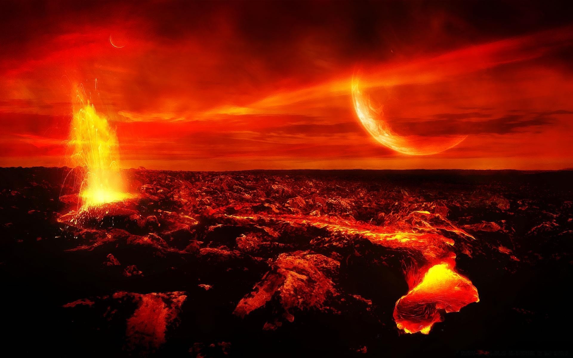 fantasia fiamma tramonto pericolo fumo disastro eruzione intensità caldo vulcano sera scuro lava calore alba tempesta fulmine