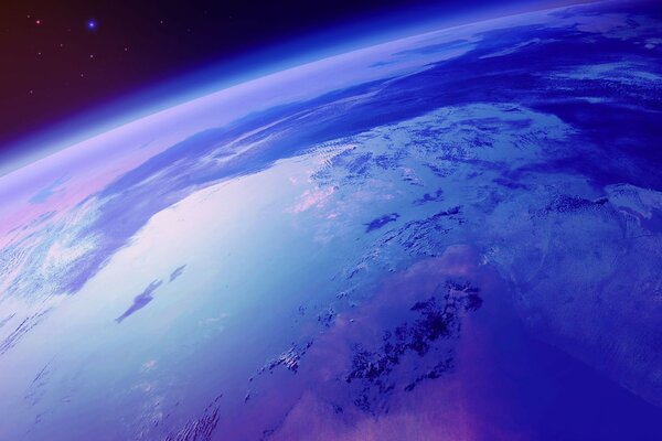 Fascinante vista de la tierra desde el espacio