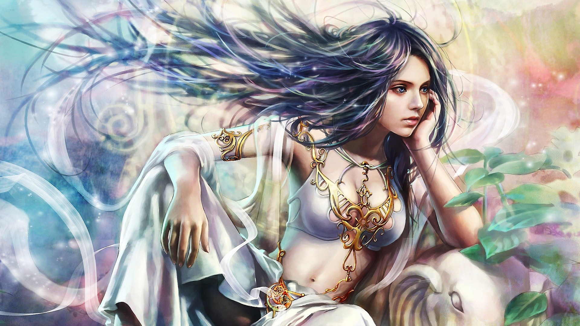 fantasy art woman beautiful girl fashion color style desktop model