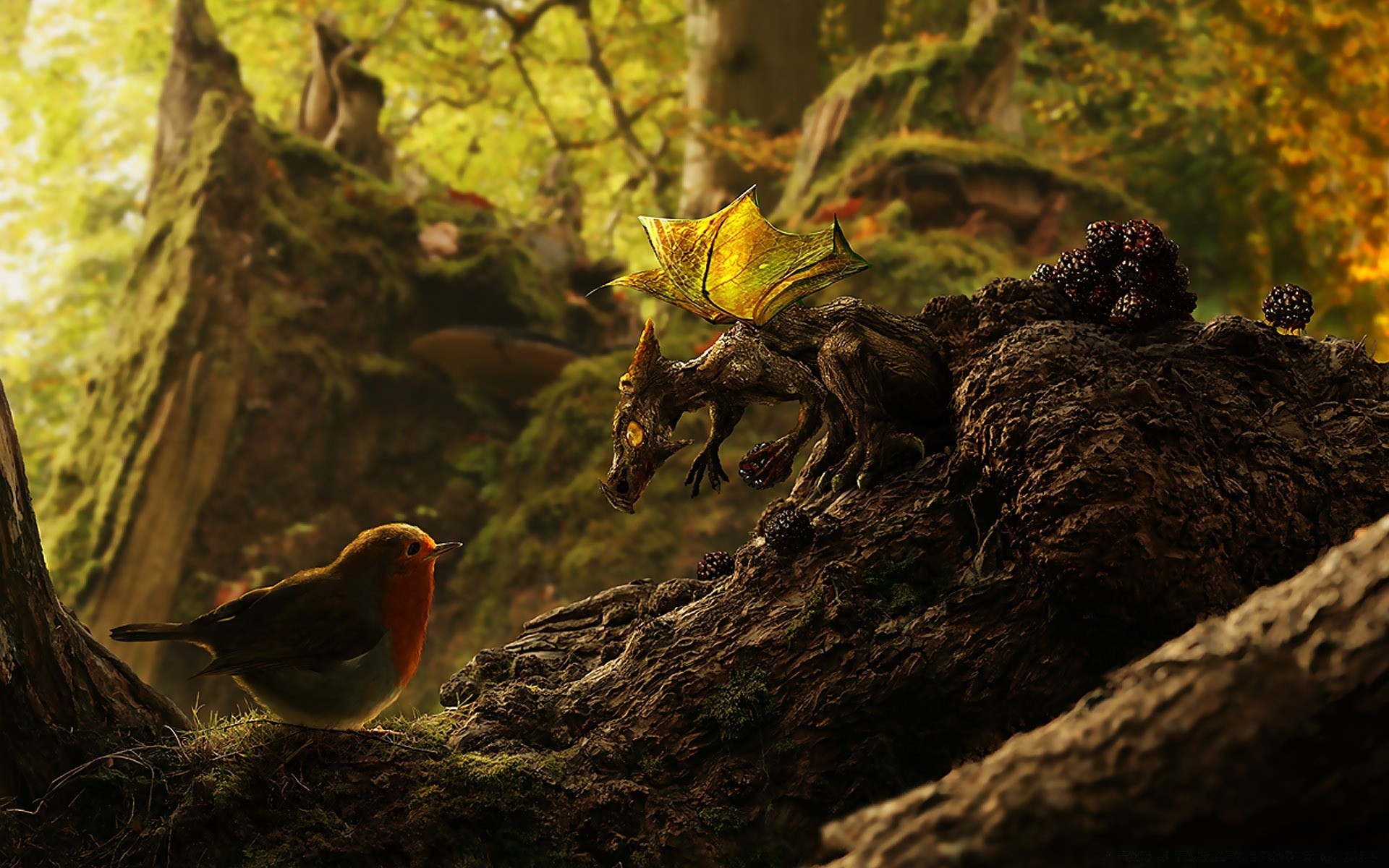 fantasie vogel tierwelt baum natur im freien nest holz moos