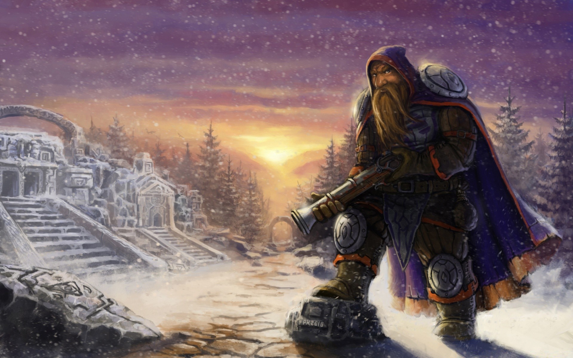 fantasy winter snow cold travel art