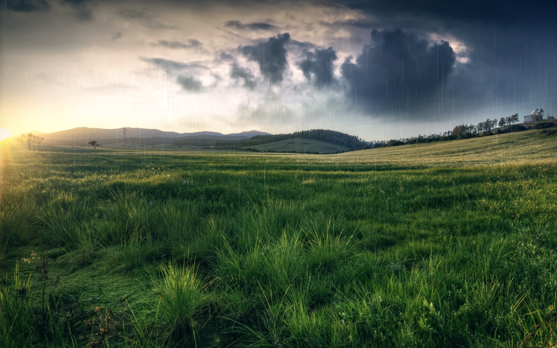 kreativ landschaft feld gras natur himmel sonnenuntergang sonne des ländlichen raums landschaft dämmerung landwirtschaft wolke bauernhof sommer gutes wetter heuhaufen weiden im freien